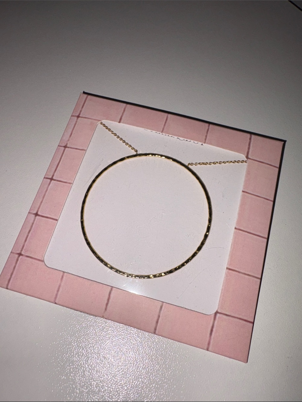 NEW! Stella & Dot Gold Hammered Hoop Pendant / Circle Necklace